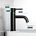 Anza Matte Black Bathroom Faucet, Single Hole Bathroom Faucet with Pop Up Drain Assembly and Faucet Supply Hose, Modern Lead-Free Brass Bathroom Sink Faucet