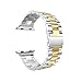 HUANLONG Solid Stainless Steel Band Compatible with Apple Watch 49mm 46mm 45mm 44mm 42mm 41mm 40mm 38mm, Metal Strap for iWatch Series Ultra/Ultra2/10/9/8/7/6/5/4/3/2/1 SE Women and Men(Silver/Gold 42mm/44mm/45mm/46mm/49mm)
