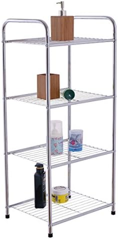 4 Tier Metal Storage Display Organizer Rack Shelves Shelving Home Kitchen New