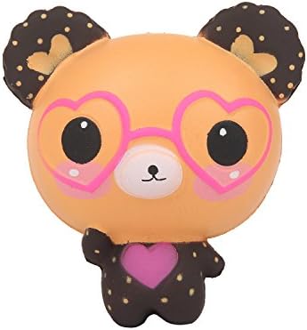 MENGWEI Jumbo Squishy Kwaii Glasses Bear Squishies Slow Rising Cream Scent of Decompression Toys and Kids Party Toys