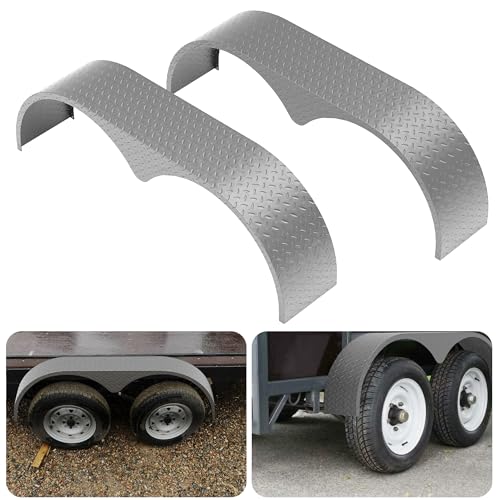 Photo 1 of Tandem Trailer Fenders Double Axle,2 Pack Fit for 13-15 Inch Wheels,66" x 9.1" x 20" Teardrop Enclosed Trailer Fenders Replacement for Car Hauler,Cargo,Utility Trailer