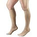 Truform Short Length Surgical Stockings, 18 mmHg Compression for Men and Women, Knee High Length, Open Toe, Beige, Medium