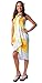 1 World Sarongs Womens Hawaiian Swimsuit Cover-Up Sarong in Yellow/Green/White