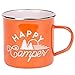 X&O Paper Goods Orange ''Happy Camper'' Enamel Coffee Mug, 16 fl. Oz.