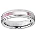 Titanium Women's Pink Hues Mother of Pearl Inlaid Band Ring, Comfort Fit, 5mm Sizes 5 to 9