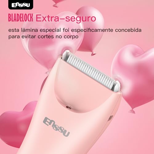 Enssu Aparador De Pelos Intimos Femininos 2 em 1 | Aparador de Pelos Feminino para Corpo e Virilha, Depilador Elétrico com Lâmina de Segurança, IPX7 à Prova d'Água
