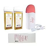 Wax Necessities Wax Heater WX1-C & 2 x Natural Premium Soft Wax Cartridge, 1X Epilating Strips