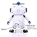 Alagoo Electronic Toy Robot Walking Dancing Singing Robot with Musical and Colorful Flashing Lights 360° Body Spinning Robot Toy Gift for Kids, Boys and Girls (White)