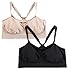 Hanes Women's Bandini Bra, Nude/Black, Medium (Pack of 2)