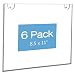 NIUBEE Acrylic Sign Holder 8.5x11 Horizontal,Clear Plastic Picture Frames for Paper, Bonus with 3M Tape and Mounting Screws(6 Pack)