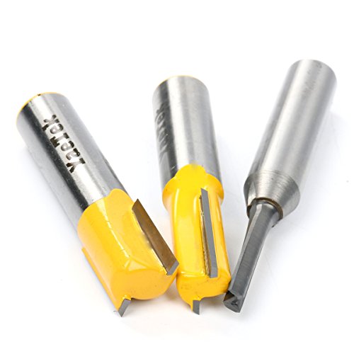 8milelake 3 Plywood Dado Router Bits for 3/4Inch 1/2Inch and 1/4Inch