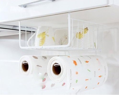 Mjy屋 吊り下げ収納 吊り戸棚下ラック バスケット ペーパーホルダー 収納カゴ 掛け式