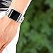 UMTELE Compatible for Fitbit Ionic Band, Two-Toned Perforated Strap Breathable Accessory Wristband with Quick Lock&Release Buckle Replacement for Fitbit Ionic Smart Watch, Large, White/Black
