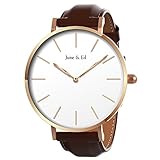 June & Ed Quartz Stainless Steel Men's Watch with Sapphire Crystal Dial Window W-0060
