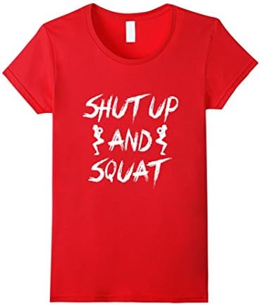 Womens Shut up and Squat T-shirt Large Red