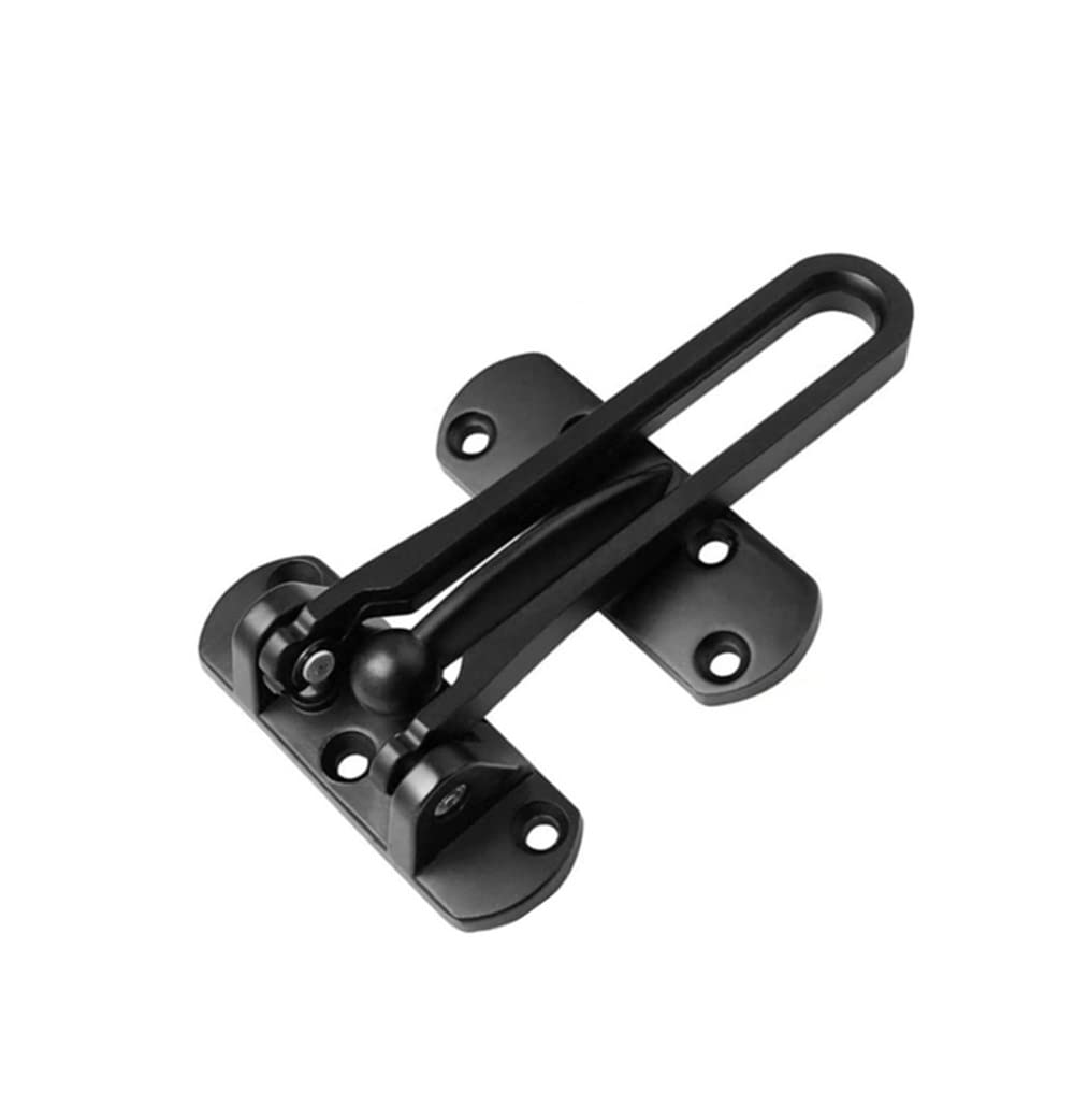 Photo 1 of szhdxsy Home Security Door Lock, Door Reinforcement Lock Swing Bar Lock? Front Door Locks for Kids, Home Reinforcement Lock for Swing-in Doors, Latch Guard Clasp,Solid Security loc, (Black)