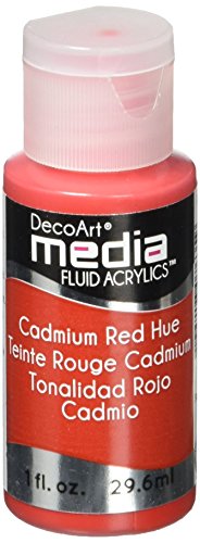 DecoArt Media Fluid Acrylic Paint, 1-Ounce, Cadmium Red