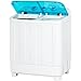Best Choice Products Portable Mini Twin Tub Compact Washing Machine and Dryer Combo, 18-Pound Load Capacity, w/ 15-Minute Timer, Drain Hose, Spin Dry Cycle, White/Blue