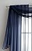 LinenZone Navy Window Scarf Valance in 216 Inch Size. Use Window Scarves as Canopy Bed or Backdrop Curtains, Curtain Scarf, or Sheer Fabric for Draping. (Amazing 55 x 216, Navy)
