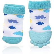Nuby Soothing Teether Sock, Sky Blue Clouds