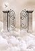 Laeacco 5x7ft Holy Heaven Gate Backdrop Dove White Cloud Magical Mystery Backdrop for Birthday Baby Shower Party Decor Children Kids Adults Portraits Wedding Photo Studio Props Trunk or Treat Booth
