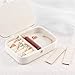 Tasybox Jewelry Travel Organizer Small Jewelry Box Leather Women Girls Traveling Jewelries Case and Portable Jewellery and Accessories Storage Holder, White
