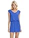 LAPAYA Women's Swim Beach Dress Deep V Neck Open-Back Beach Cover Up Beach Skirt, Royal Blue, 2-6