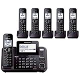 Panasonic KX-TG9542B + Four KX-TGA950B, 6-Handset Cordless System (2 Line) DECT 6.0 1.9Ghz