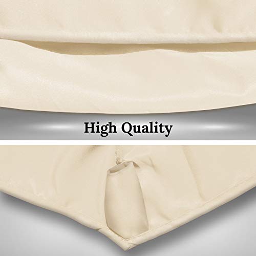 BenefitUSA 10' Umbrella Canopy Top Cover Patio Replacement Top Cover 8 Ribs Outdoor Sunshade (Off White)
