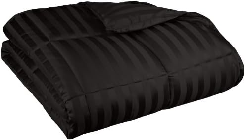 Oversized All-Season Luxurious Wide Stripes Down Alternative Comforter, King, Black