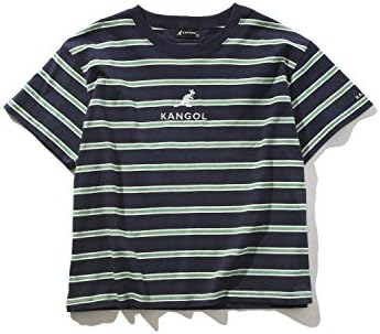 Kangol カンゴール マルチボーダーtシャツ レディース 刺繍 半袖 ブランド ストリート シンプル ワンポイント 受注生産品 ボーダー ドロップショルダー ゆったり ラベンダー ホワイト ネイビー M ビッグシルエット L Spinns スピンズ おそろ ブラック