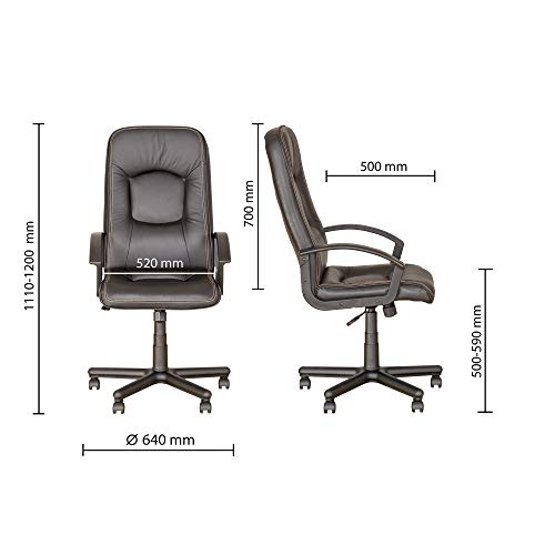 CHAISE-EXPERT-Omega-Poltrona-di-direzione-sincrono-ergonomico-professionaleAltezza-di-Seduta-50--59-cm-Sedia-di-Ufficio-basculante-girevole-Altezza-regolabileEco-Pelle-Nero