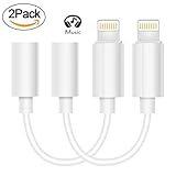 iPhone 7/7Plus Adapter Headphone Jack 2PACK ,CaseyPop Lightning to 3.5 mm Headphone Jack Adapter for iPhone 7/7 Plus Accessories (ios 10.3)(White)