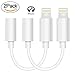 iPhone 7/7Plus Adapter Headphone Jack 2PACK ,CaseyPop Lightning to 3.5 mm Headphone Jack Adapter for iPhone 7/7 Plus Accessories (ios 10.3)(White)