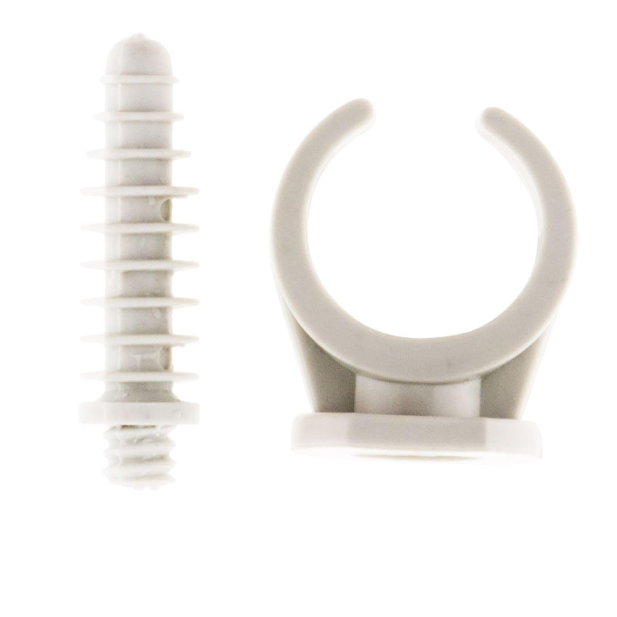 Zenitech - Pack of 10 Clips with dowels Ø20mm - Stable Hold for Cables - Easy Installation with 8mm Drilling - Wear Resistant - Grey - Ø20mm