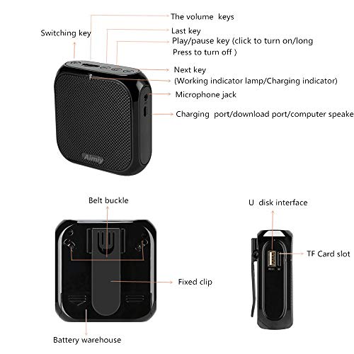 image for AIMIY Voice Amplifier for elderly neck Wired Headset Microphone Suppor