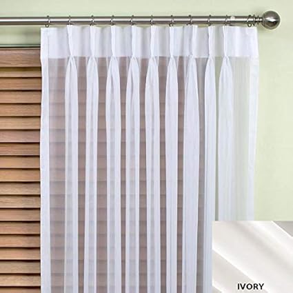 Seamless Sheer Voile Pinch Pleated Curtains Ready To Hang With