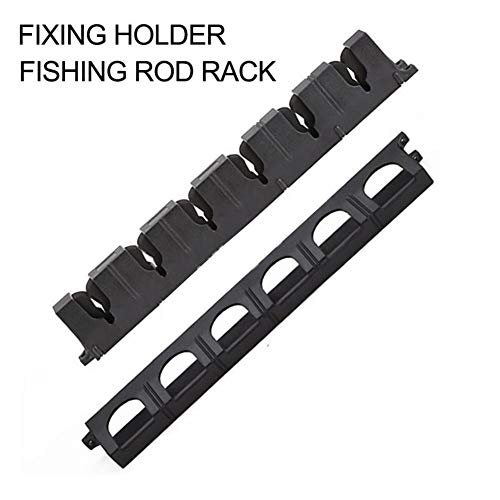 Zhanwang17 Fixing Holder - 6 Rod Rack Fishing Pole Holder Wall Mounted Fishing Rod Modular Holder for Garage