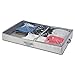 mDesign Soft Fabric Under Bed Storage Organizer Holder Bag for Clothing, Accessories, Linen - Easy-View Top Panel, Attached 2-Way Zippered Lid, Side Handles - 2 Pack - Gray