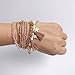 RareLove Bohemian Beaded Bracelet Stretch Wrap Bangle with Charms Stars Tassels Dangle Layered