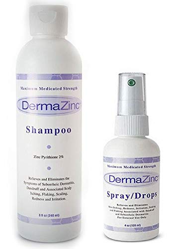 DermaZinc Scalp Help Medicated Zinc Therapy Spray/Drops and Shampoo Combo