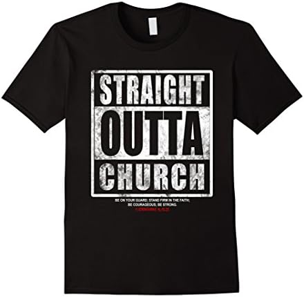Mens Christian t shirt | Straight Outta Shirt | Church t shirt Small Black