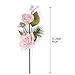 KI Store Christmas Poinsettia Flower Ornaments Pink Rose Pack of 6 for Christmas Tree Decorations Artificial Flower Picks Spray for Xmas Tree Wedding Centerpiece