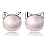 Acxico Lovely Cute Opals Little Cat Stud Earrings