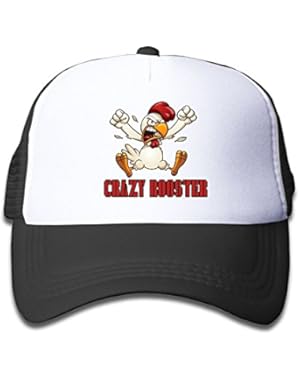 Crazy Rooster Cartoon Kids AdjustableTrucker Visor Cap Infant Trucker Hat