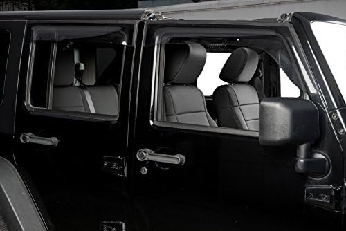 Jaybally Jeep Wrangler Seat Covers Tailored for 2011, 2012 JK Rubicon, Sahara, Unlimited, Customized Neoprene Car Seat Protector, Airbag Compatible and Waterproof (4 DOOR, Black)