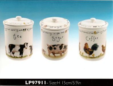 animal tea coffee sugar jars