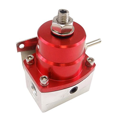 Universal Adjustable EFI Aluminum Fuel Pressure Regulator Kit w/ 60 - 160 Psi Gauge An6 -6an Fuel Line Hose Fittings Red