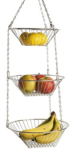 GinsonWare Chromed 3 Tiers Hanging Fruits Basket. 9