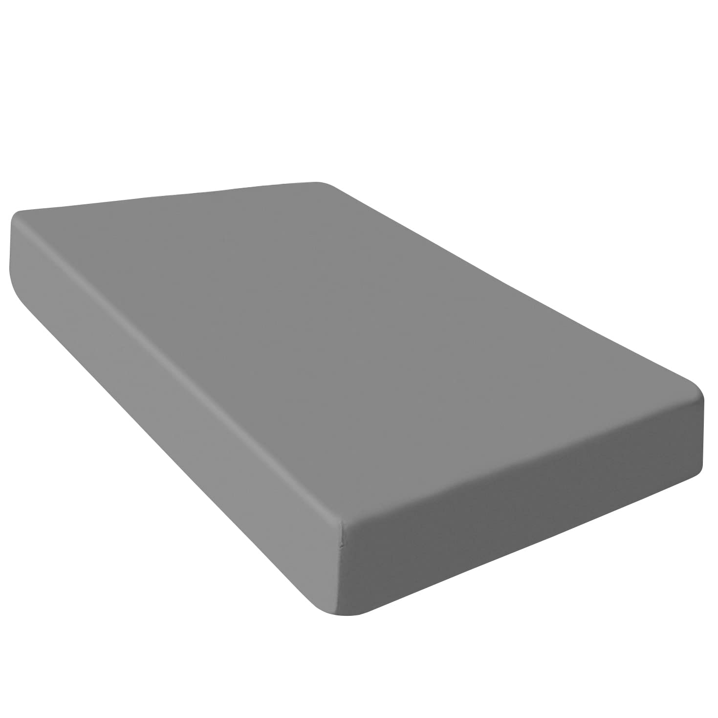 NIYS Luxury Bedding - Percale Polycotton Cot Bed Fitted Sheets Pack of 2, (70 x 140 x 15cm) Lightweight, Soft Cot bed, Silver